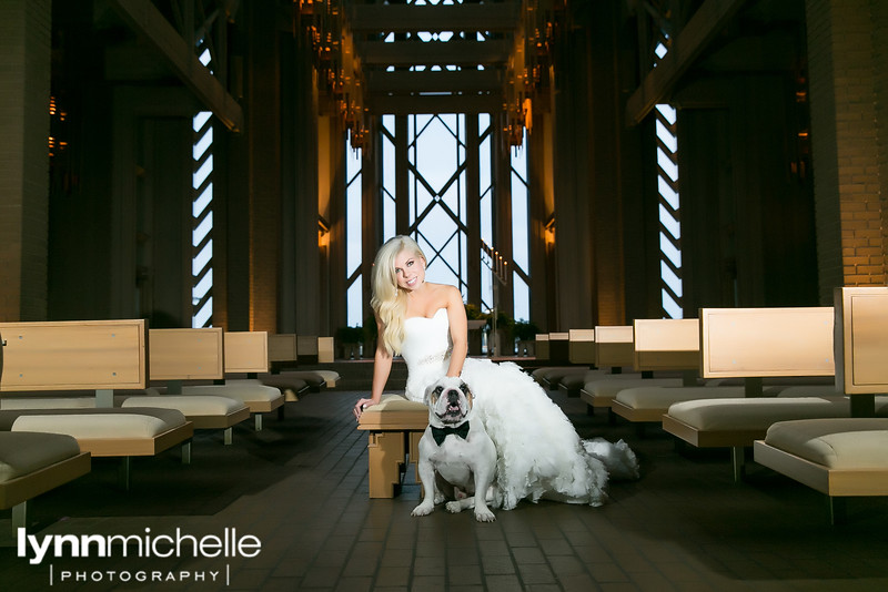 Marty Leonard Chapel bridals with dog
