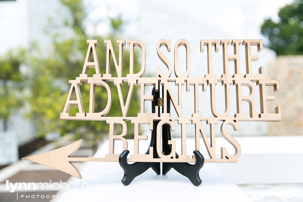 and so the adventure begins wedding sign