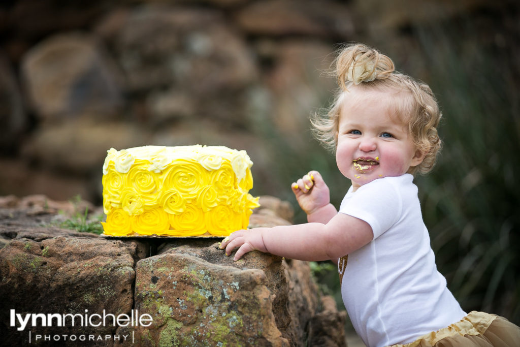 one year baby girl yellow cake