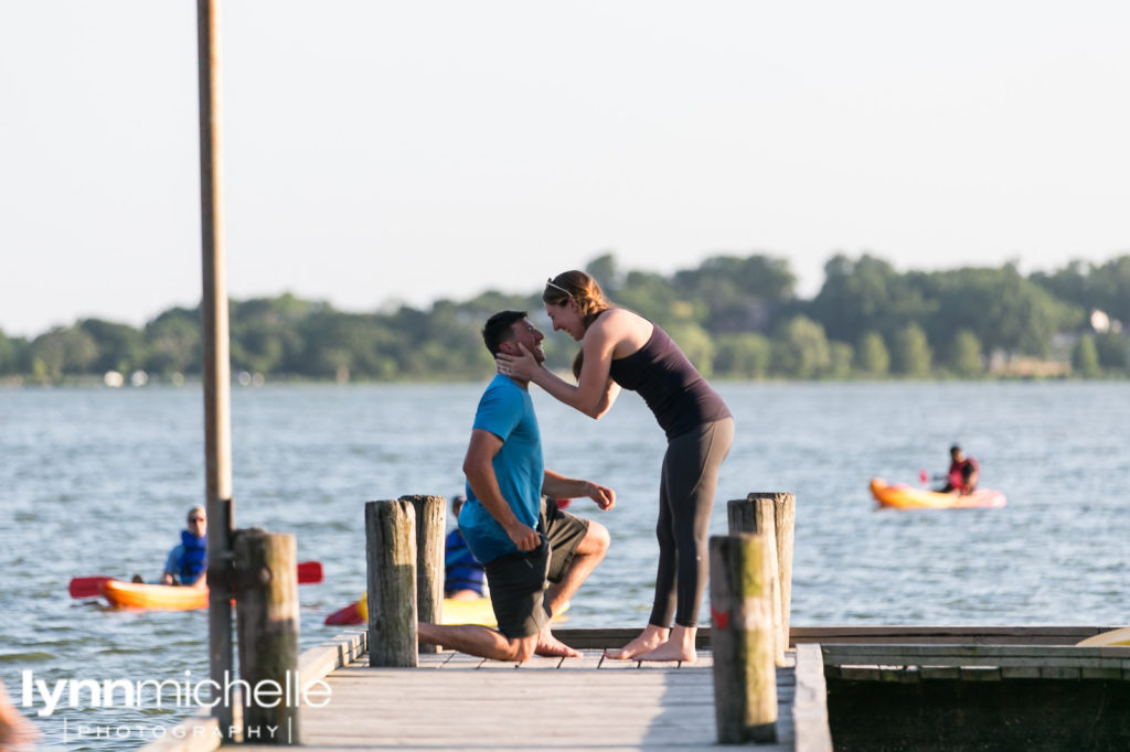 wedding proposal at the lake
